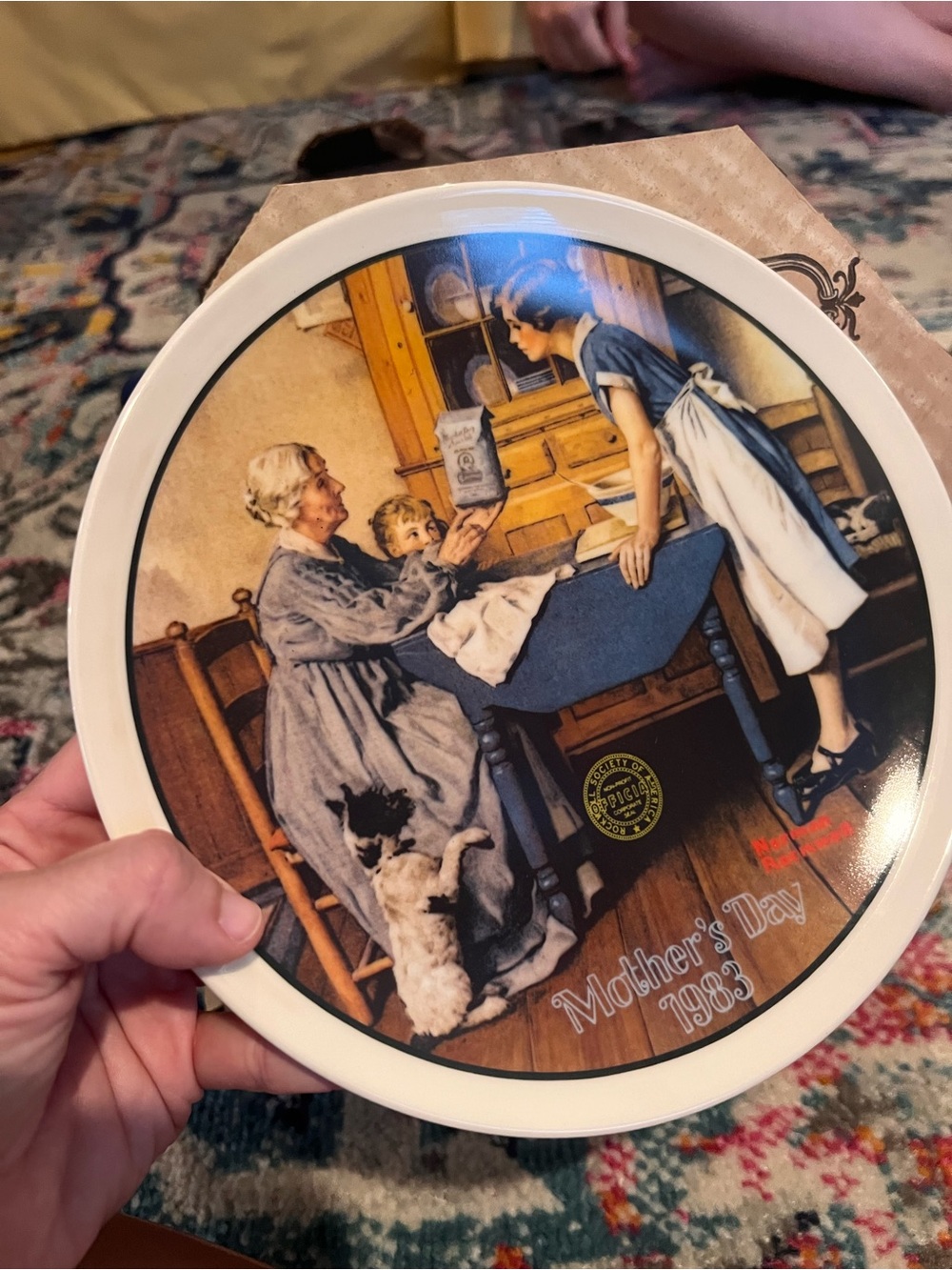 Mother's Day 1983 Decorative Collector Plate - Vintage Norman Rockwell